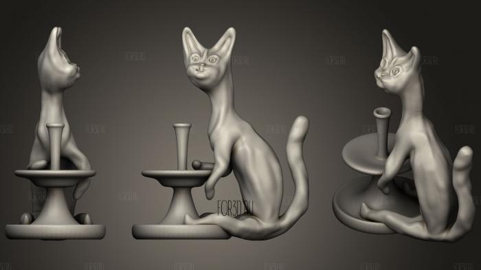 Kitten And Fountain stl model for CNC